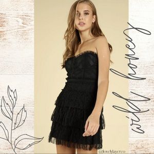 NWT Wild Honey Little Black Mini Dress Strapless